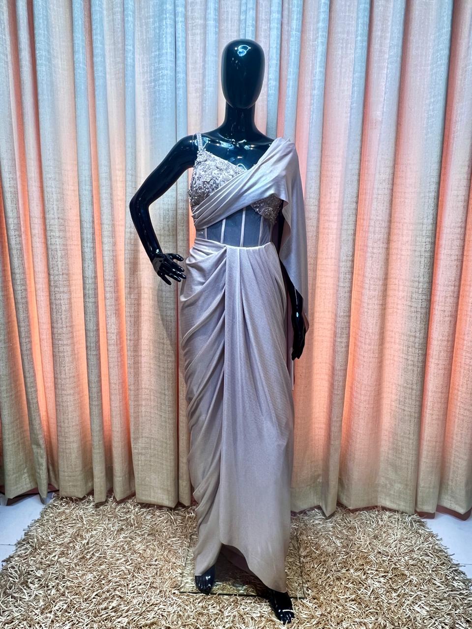 Corset Blouse Drape Saree - Drape Sarees